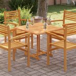 vidaXL Dessus de table Bois de teck solide Carré 80x80x2 5 cm