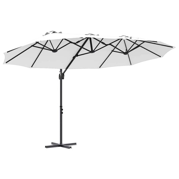 vidaXL Parasol cantilever de jardin Couleur sable 372 x 198 x 243 cm