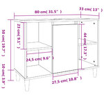 vidaXL Meuble d'évier blanc 80x33x60 cm bois d'ingénierie