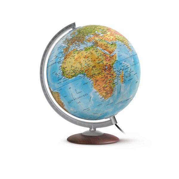 Globe terrestre lumineux 30 cm 'Médium' en RELIEF bleu WONDAY