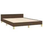 vidaXL Cadre de lit avec tête de lit Marron foncé 140x200 cm Tissu