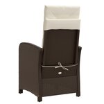vidaXL Chaise inclinable de jardin avec coussins marron résine tressée