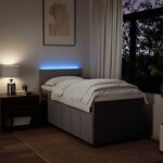 vidaXL Sommier à lattes de lit avec matelas Marron foncé 90x200 cm