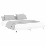 vidaXL Cadre de lit sans matelas blanc 200x200 cm bois d'ingénierie