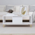 vidaXL Table basse Blanc 90x50x36 5 cm Bois d'ingénierie