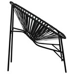 vidaXL Chaise œuf de jardin noir résine tressée