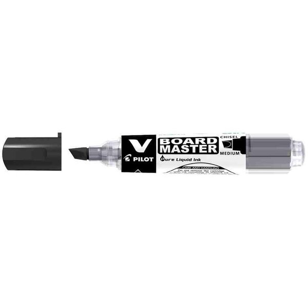 Marqueur Rechargeable V BOARD MASTER Begreen Pointe Biseauté Moyenne Noir x 10 PILOT