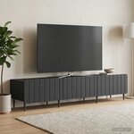 vidaXL Meuble TV avec tiroir Noir 147 x 34 5 x 32 cm Bois d'ingénierie