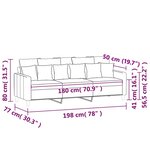 vidaXL Canapé à 3 places Crème 180 cm Velours