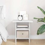 vidaXL Table de chevet Blanc 41 x 40 x 45 cm Bois d'ingénierie