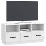 vidaXL Meuble TV Blanc brillant 102 x 34 5 x 47 cm Bois d'ingénierie