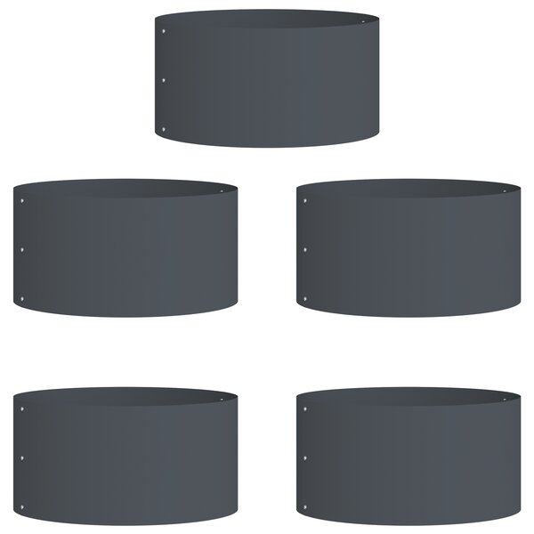 vidaXL Pot en plastique gris Anthracite Plastique Moyen Empilable
