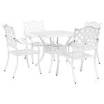vidaXL Ensemble de tables de jardin 5 Pièces Blanc 80 x 80 x 75 cm