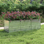 vidaXL Lit surélevé de jardin 240x80x77 cm Acier galvanisé Argenté