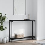 vidaXL Table console noir 100x22 5x75 cm bois d'ingénierie