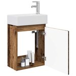 vidaXL Meuble de salle de bain avec robinet Bois ancien
