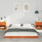 vidaXL Cadre de lit Marron cire 160 x 220 cm Bois massif en pin