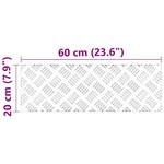 vidaXL Plaques à damier 4 Pièces Argent 60 x 20 cm Aluminium