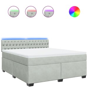 vidaXL Sommier à lattes de lit et matelas Gris clair 180x200cm Velours