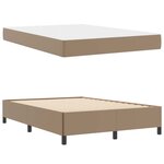 vidaXL Cadre de lit avec matelas Cappuccino 140 x 200 cm tissu