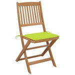 vidaXL Chaises pliables de jardin 6 Pièces avec coussins Bois d'acacia