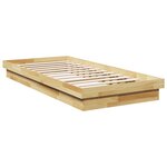 vidaXL Cadre de lit sans matelas 75x190 cm bois massif de chêne