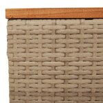 vidaXL Table de jardin beige 55x55x37 cm résine tressée et bois acacia