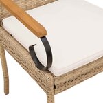 vidaXL Chaises de jardin avec coussin 2 Pièces Beige et blanc crème