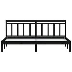 vidaXL Cadre de lit Noir 180x200 cm Super King Bois massif
