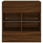 vidaXL Meuble TV mural avec lumières LED chêne marron 58 5x30x60 5 cm