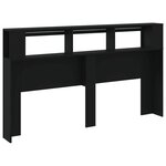 vidaXL Tête de lit à LED noir 180x18 5x103 5 cm bois d'ingénierie