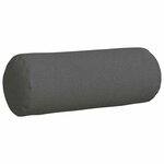 vidaXL Coussins d'accent 2 Pièces Gris foncé Ø 25 x 70 cm tissu