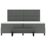 vidaXL Lit à ressort avec matelas et banc gris foncé 200x200 cm en tissu