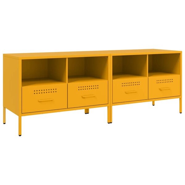 vidaXL Meubles TV 2 Pièces jaune moutarde 68x39x50 5 cm acier