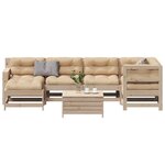 vidaXL Salon de jardin 7 Pièces avec coussins Bois de pin massif