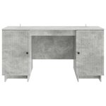 vidaXL Bureau Gris béton Bois d'ingénierie 142 5 x 50 x 75 cm