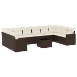 vidaXL Salon de jardin et coussins 11 Pièces marron résine tressée