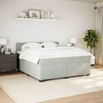 vidaXL Sommier à lattes de lit et matelas Gris clair 180x200cm Velours
