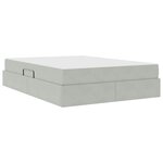 vidaXL Lit avec rangement et matelas Gris clair 140 x 190 cm Velours