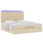 VidaXL Cadre de lit ottoman avec matelas crème 180x200 cm tissu