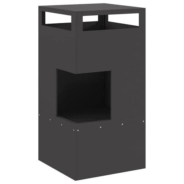 vidaXL Bassin de feu Noir 50 x 50 x 100 cm Acier patiné