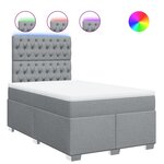 vidaXL Sommier à lattes de lit et matelas gris clair 120x190 cm tissu