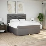 vidaXL Sommier à lattes de lit avec matelas Taupe 180x200 cm Tissu