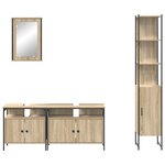 vidaXL Ensemble de mobilier de salle de bain 4 Pièces Chêne sonoma
