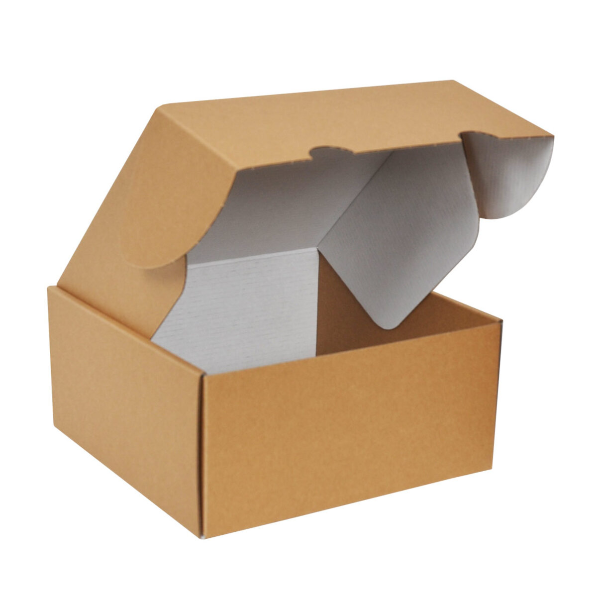 Boîte d'expédition réversible kraft et blanc en carton micro