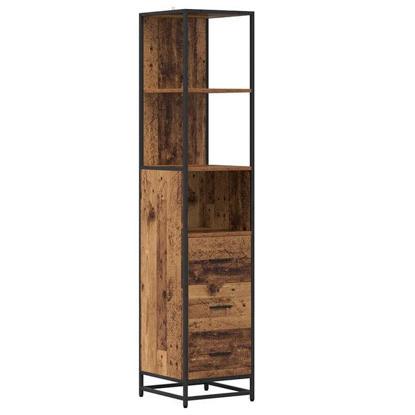 vidaXL Cabinet de salle de bain Bois ancien 35 x 37.5 x 166 cm