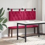 vidaXL Tête de lit suspendue Avec lumière LED Bordeaux Velours