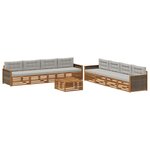 vidaXL Ensemble de canapés d'extérieur 9 Pièces Naturel et gris clair