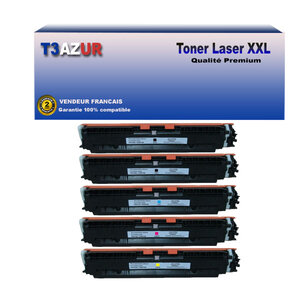 T3AZUR - Lot de 5 Toners compatibles avec Canon 729 pour Canon LBP-7010C LBP-7018C (Noir+Couleur)