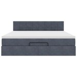 VidaXL Cadre de lit ottoman avec matelas gris foncé 180x200 cm velours